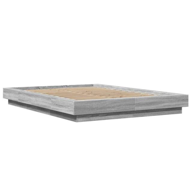 Berkfield Home Modern Bed Frame without Mattress Grey Sonoma 120x190 cm Small Double - image 1
