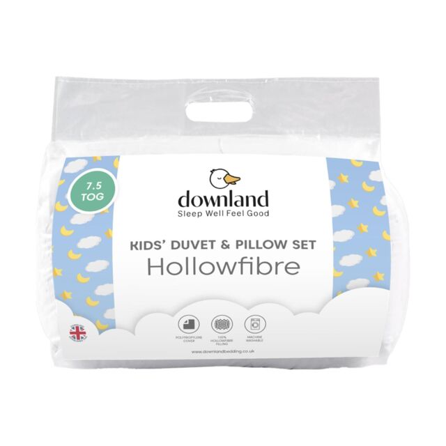 OHS 7.5 Tog Childrens Duvet & Pillowcase Bed Set in White - Size: Single - image 1