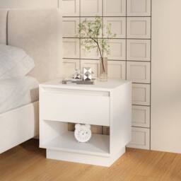 Berkfield Home Classic Bedside Cabinet White 45x34x44 cm Engineered Wood - Size: 45 x 34 x 44 cm - thumbnail 2