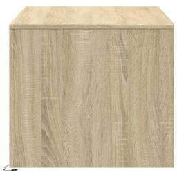 Berkfield Home Durable Coffee Table with LED Lights Sonoma Oak Engineered Wood in Light Tan - thumbnail 7