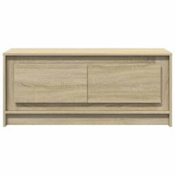 Berkfield Home Durable Coffee Table with LED Lights Sonoma Oak Engineered Wood in Light Tan - thumbnail 6