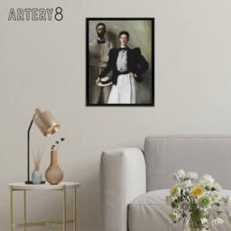 "Artery8 Mr & Mrs Stokes Portrait Sargent Framed Canvas Wall Art Print - Size: W12"" x H16""" - thumbnail 3