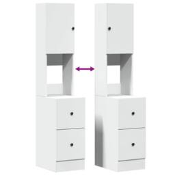 Berkfield Home Kitchen Cabinet White 35x50x180 cm Engineered Wood - Size: 35 x 50 x 180 cm - thumbnail 8