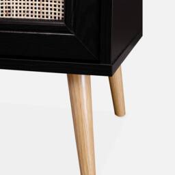 sweeek Scandi-style Bedside Table With Drawer in Black - thumbnail 3