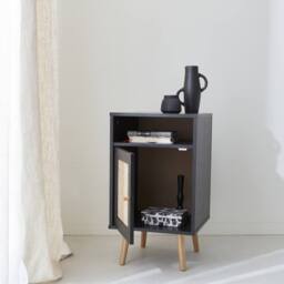 sweeek Scandi-style Bedside Table With Drawer in Black - thumbnail 6