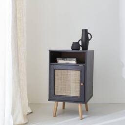 sweeek Scandi-style Bedside Table With Drawer in Black - thumbnail 1