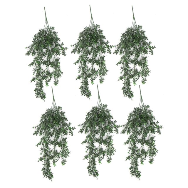 Leaf Artificial Hanging Trailing Plant UV Fire Resistant Small 78cm Pack of 6 in Green - image 1