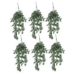 Leaf Artificial Hanging Trailing Plant UV Fire Resistant Small 78cm Pack of 6 in Green - thumbnail 1