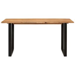 Berkfield Home Dining Table 154x80x76 cm Solid Acacia Wood in Brown - Size: 154 x 80 x 76 cm - thumbnail 2