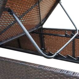 Berkfield Home Sun Lounger with Cream White Cushion Poly Rattan Brown - thumbnail 7