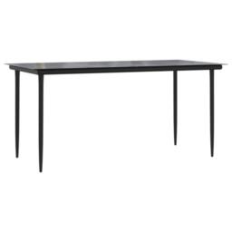 Berkfield Home 5 Piece Garden Dining Set Black PVC Rattan - thumbnail 8