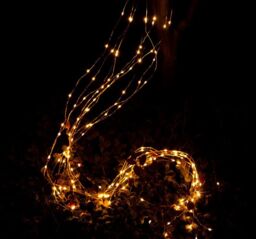 Leaper 10 Silver Wire 200LED Warm Light Solar LED Decorative Waterfall Lights in Yellow - thumbnail 2
