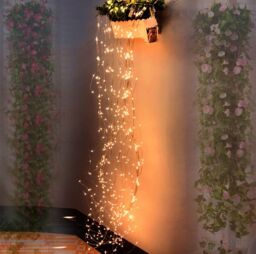 Leaper 10 Silver Wire 200LED Warm Light Solar LED Decorative Waterfall Lights in Yellow - thumbnail 5