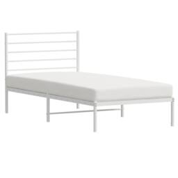 Berkfield Home Metal Bed Frame with Headboard White 107x203 cm - thumbnail 5