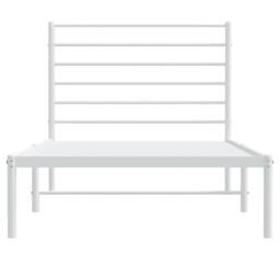 Berkfield Home Metal Bed Frame with Headboard White 107x203 cm - thumbnail 6