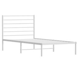 Berkfield Home Metal Bed Frame with Headboard White 107x203 cm - thumbnail 3