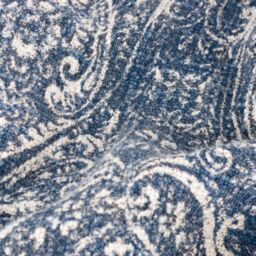 Paoletti Durelle 100% Cotton Paisley Printed Throw in Blue - Size: 130 cm x 170 cm - thumbnail 6