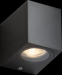 Netlighting Knightsbridge ALANA 230V IP65 GU10 Polycarbonate Single Wall light Black ALS1BK - thumbnail 1