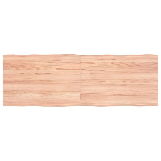 Berkfield Home Table Top Light Brown 120x40x(2-4)cm Treated Solid Wood Live Edge - image 1