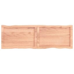Berkfield Home Table Top Light Brown 120x40x(2-4)cm Treated Solid Wood Live Edge - thumbnail 3