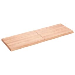 Berkfield Home Table Top Light Brown 120x40x(2-4)cm Treated Solid Wood Live Edge - thumbnail 2