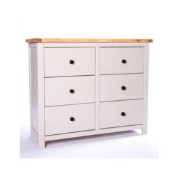 Cabinet Bits Argenta 6 Drawer Chest of Drawers Brass Knob in Light Grey - thumbnail 1