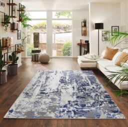 Desire Rugs Modern Styra Abstract Area Rugs Luxury for Bedroom, Living Room, & Hallway in Navy - Size: 120 cm x 170 cm - thumbnail 1