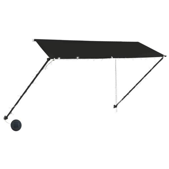 Berkfield Home Retractable Awning with LED 350x150 cm Anthracite in Black - image 1