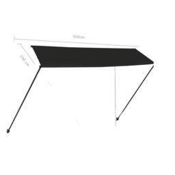 Berkfield Home Retractable Awning with LED 350x150 cm Anthracite in Black - thumbnail 9