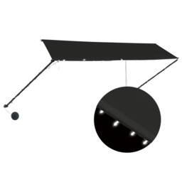 Berkfield Home Retractable Awning with LED 350x150 cm Anthracite in Black - thumbnail 3