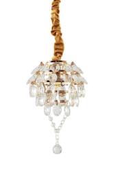 Living and Home Elegant Crystal Pendant Light in Gold - thumbnail 2