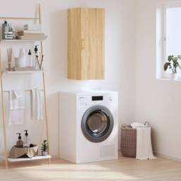 Berkfield Home Wall Mounted Cabinet Sonoma Oak 34.5x34x90 cm in Light Brown - thumbnail 2