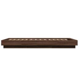 Berkfield Home Durable Bed Frame with LED Lights without Mattress Brown Oak 90x200cm - Size: 90x200 cm - thumbnail 6