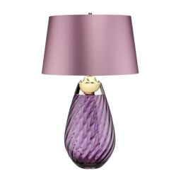Loops Table Lamp Heather Shade Plum tinted Glass / Heather Shade LED E27 60W Bulb in Clear - thumbnail 4