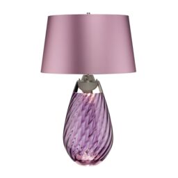 Loops Table Lamp Heather Shade Plum tinted Glass / Heather Shade LED E27 60W Bulb in Clear