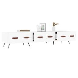 Berkfield Home TV Cabinet White 150x36x30 cm Engineered Wood - Size: 150 x 36 x 30 cm - thumbnail 4