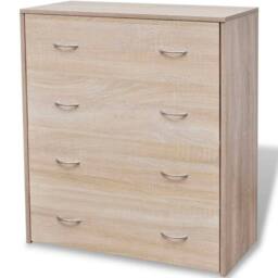 Berkfield Home Sideboard with 4 Drawers 60x30.5x71 cm Oak Colour in Brown - thumbnail 3