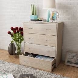 Berkfield Home Sideboard with 4 Drawers 60x30.5x71 cm Oak Colour in Brown - thumbnail 1