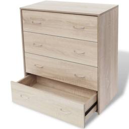 Berkfield Home Sideboard with 4 Drawers 60x30.5x71 cm Oak Colour in Brown - thumbnail 2