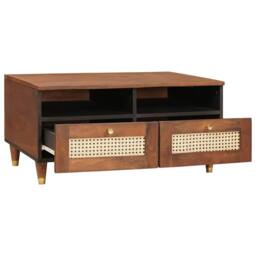 Berkfield Home Traditional Coffee Tables with Drawer with Shelf with Storage Bro in Brown - thumbnail 3