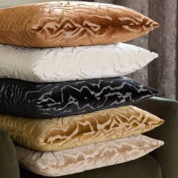 Paoletti Tierra Cut Velvet Abstract Cushion in Taupe - Size: 50 cm x 50 cm - thumbnail 5