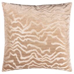 Paoletti Tierra Cut Velvet Abstract Cushion in Taupe - Size: 50 cm x 50 cm - thumbnail 2
