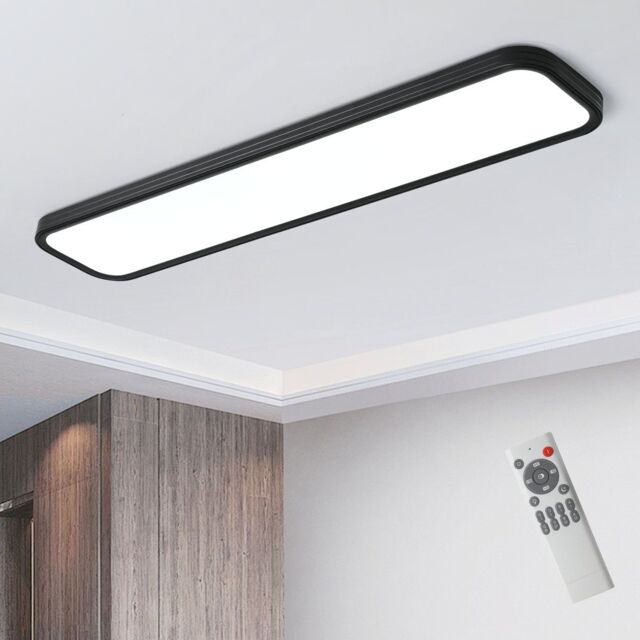 Garwarm 1 Light 100cm Black Rectangle Acrylic LED Flush Mount - image 1
