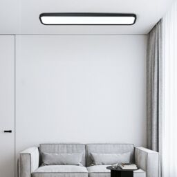 Garwarm 1 Light 100cm Black Rectangle Acrylic LED Flush Mount - thumbnail 2