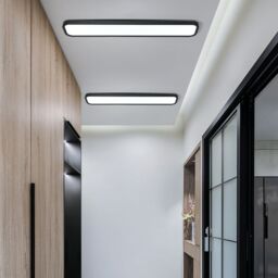 Garwarm 1 Light 100cm Black Rectangle Acrylic LED Flush Mount - thumbnail 4