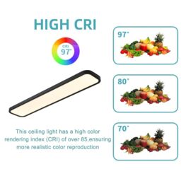 Garwarm 1 Light 100cm Black Rectangle Acrylic LED Flush Mount - thumbnail 6