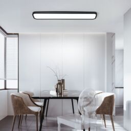 Garwarm 1 Light 100cm Black Rectangle Acrylic LED Flush Mount - thumbnail 3