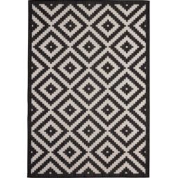 THE RUGS Outdoor Indoor Geometric Diamond Rug Black Ivory Weather Resistant - Size: 160 cm x 230 cm - thumbnail 2