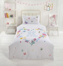 Rapport Home PH Butterflies & Bees Duvet Cover Set with Pillowcase in White - Size: Single - thumbnail 1