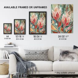 "Artery8 Exotic Flower Bloom Patterns Floral Folk Art Wall Art Print - Size: W24"" x H32""" - thumbnail 3